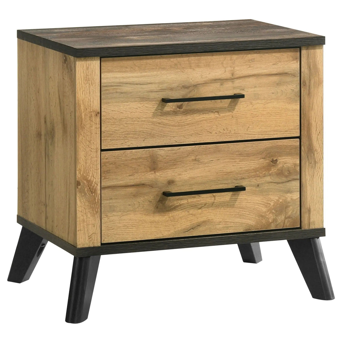 Kaywood 2-drawer Nightstand Bedside Table Natural Pine | 23.25 x 17.25 x 22 in | Engineered Wood & Metal | Bedroom