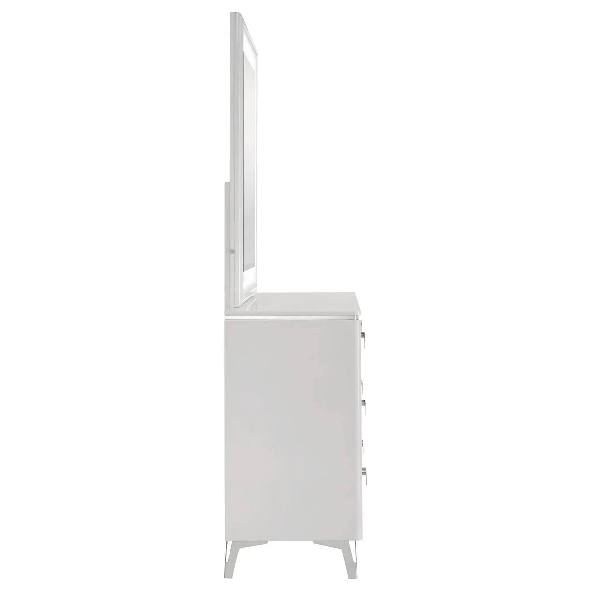 Cassia 6-drawer Dresser Cabinet with Mirror White High Gloss | 63 x 17.75 x 76.5 in | Metal | Bedroom