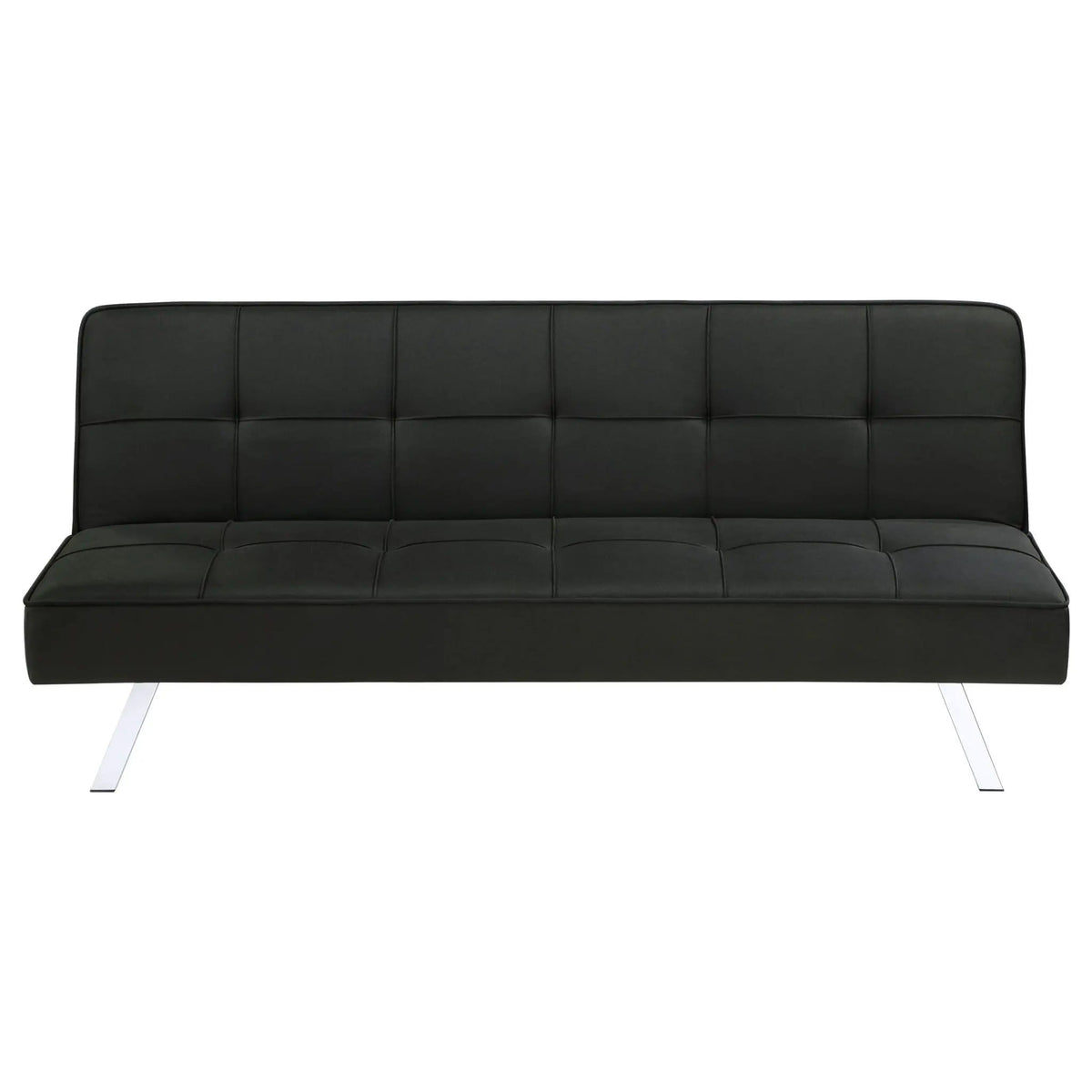 Joel Upholstered Tufted Convertible Sofa Bed | 68.25 x 33 x 29.25 in | Fabric & Metal | Black