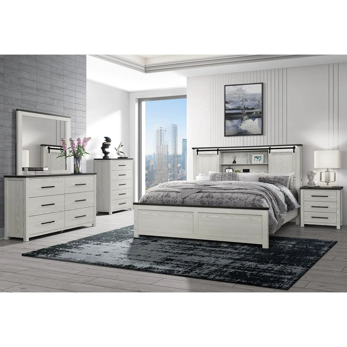 Avery Nightstand With Top Spacious Drawers, Block Feet | 24.41 x 16.93 x 26.18 in | Wood | Beige