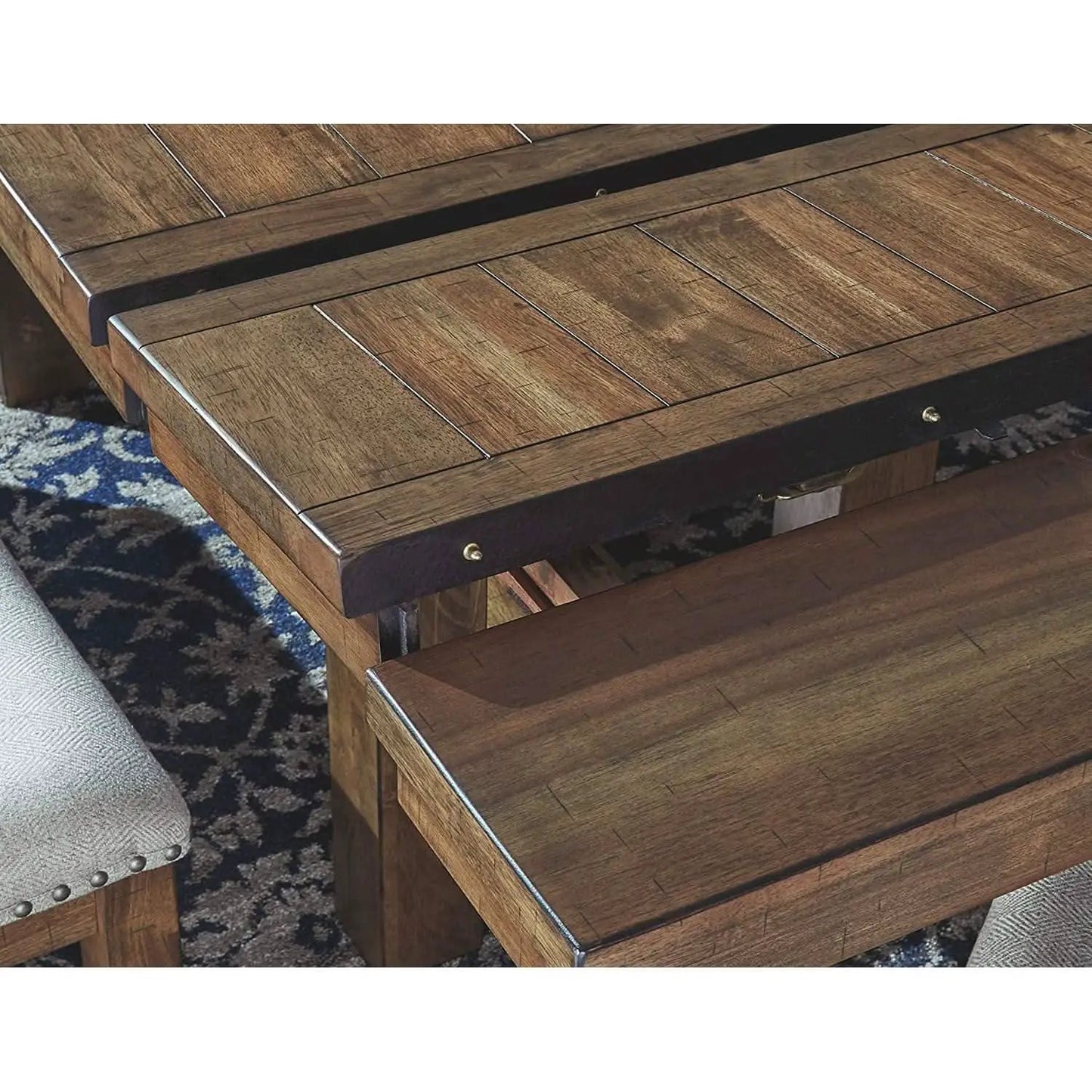 Farmhouse Dining Extension Table Seats 8 Distressed Nutmeg from PriceLows™