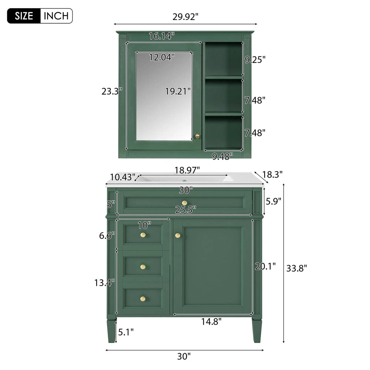Bathroom Vanity With Medicine Cabinet | Royal Mirror Cabinet | Modern Storage | Unique Pattern Design