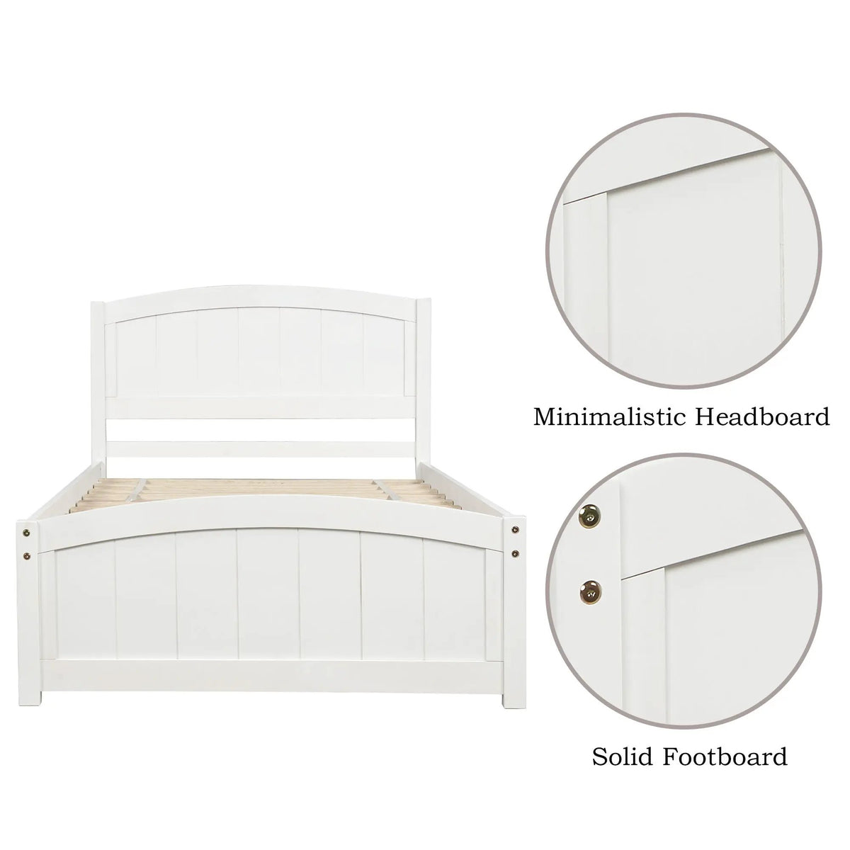 Wood Platform Bed | Headboard And Footboard | Slat Support | Minimalist Style