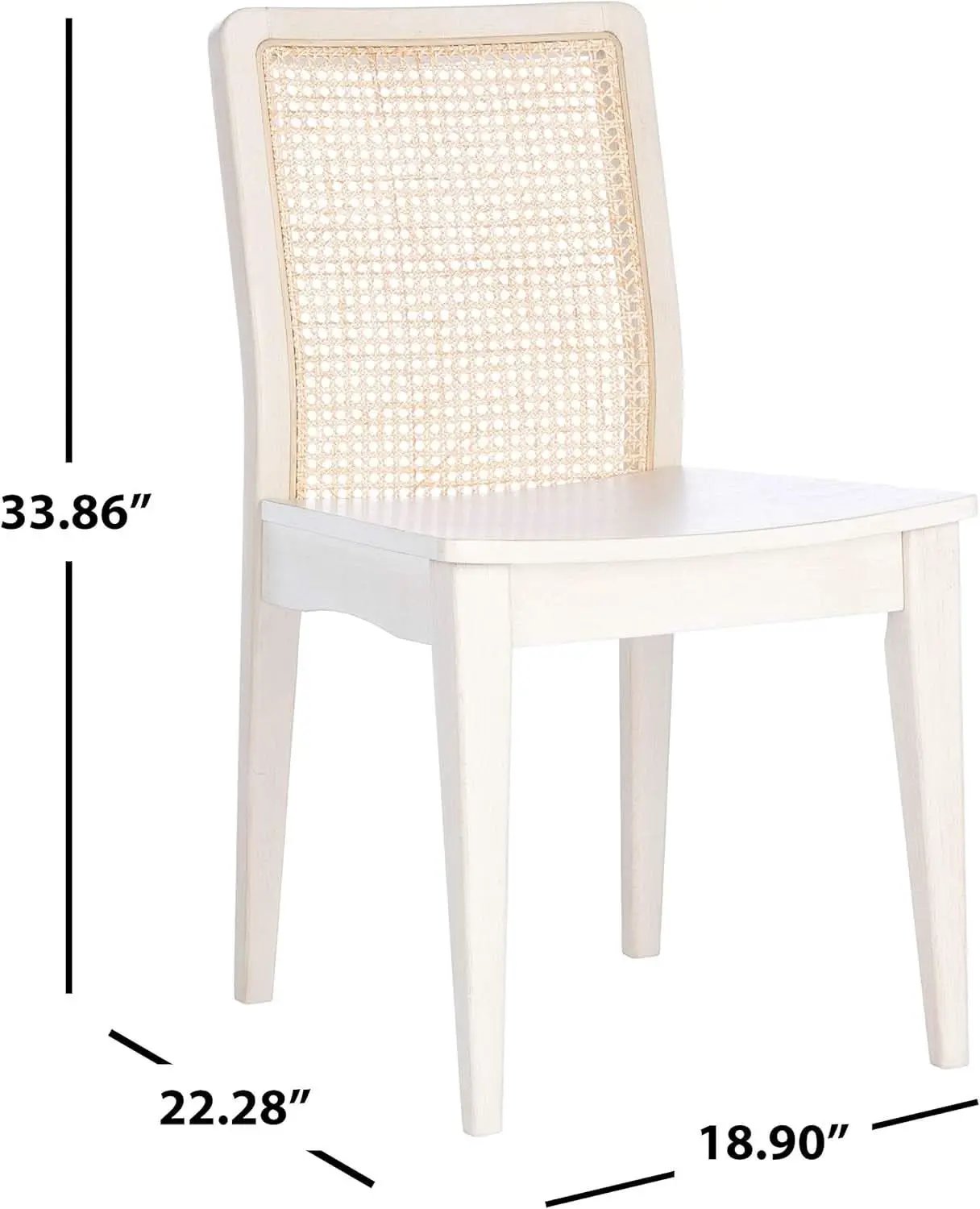 Coastal White And Natural Rattan Dining Chair Set Of 2 from PriceLows™