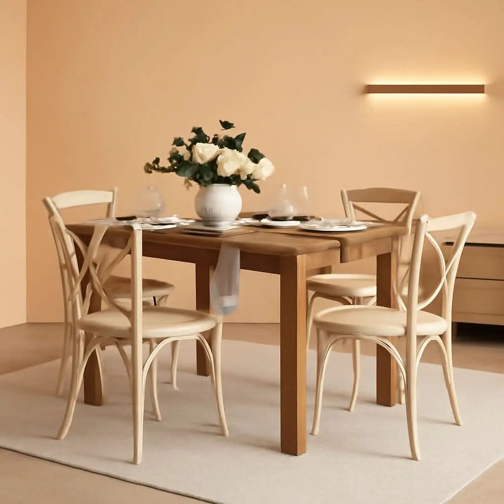 Solid Pine Farmhouse Dining Table In Antique Finish from PriceLows™