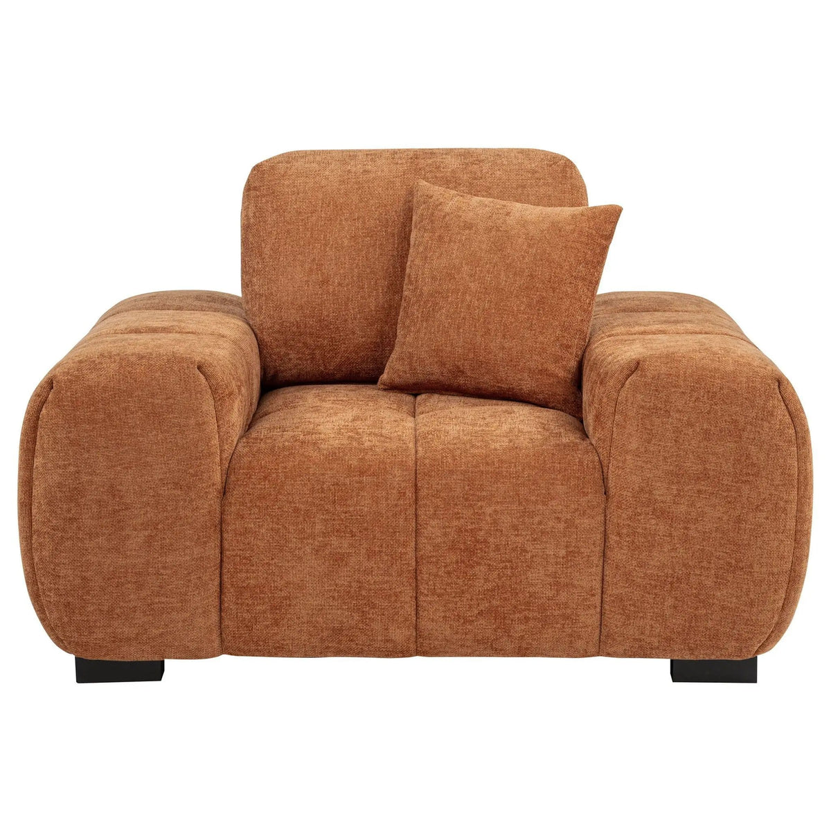 Octavia Upholstered Track Arm Accent Chair | 54.75 x 41.75 x 35.5 in | Living Room Furniture | Orange