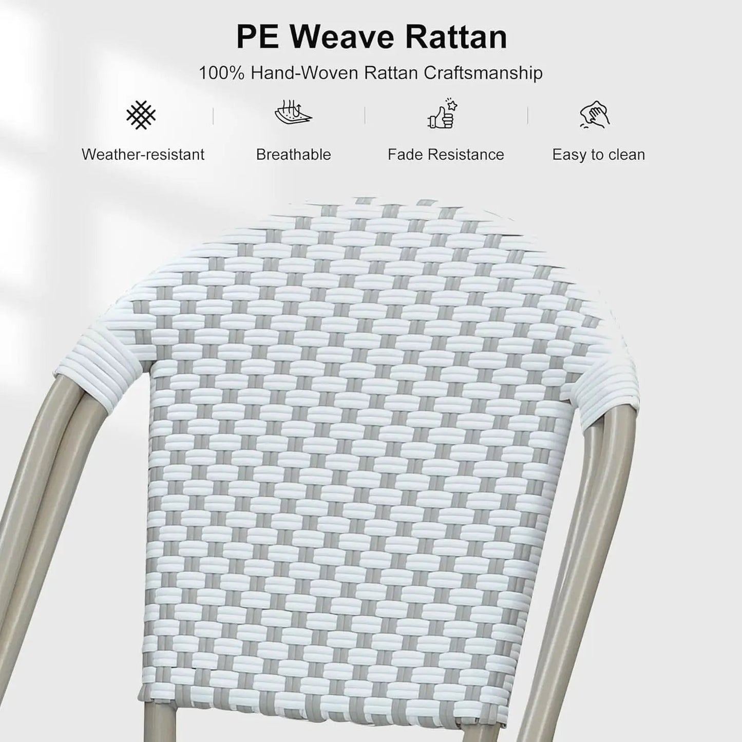 French Style Outdoor Bar Stools Set Of 2 27 Inch White And Grey from PriceLows™