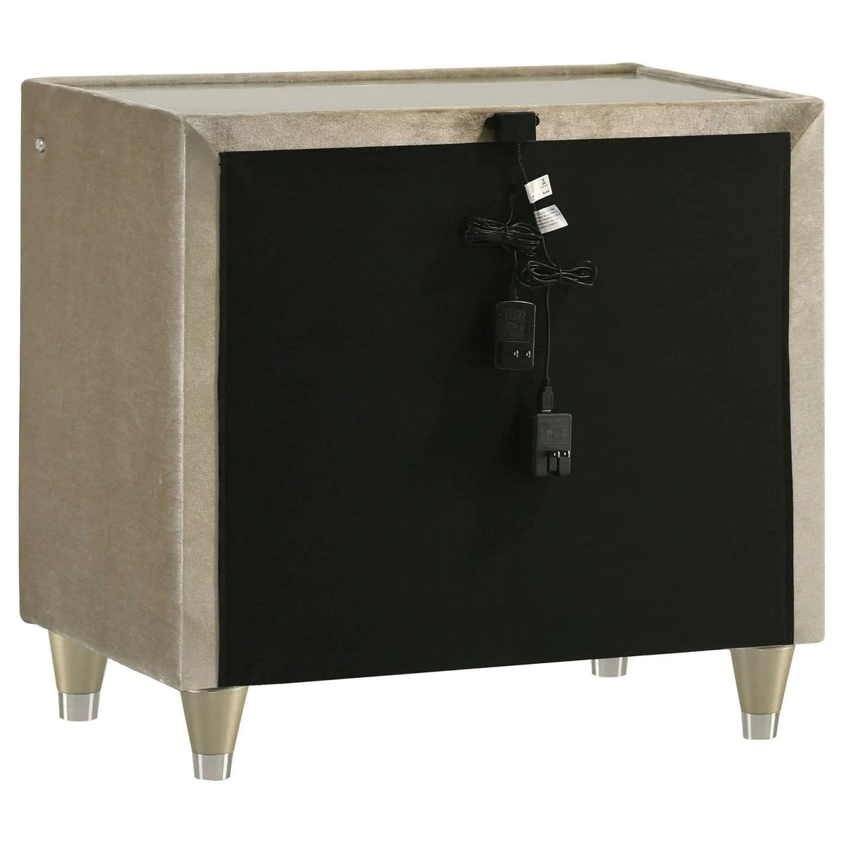 Lorient 4-piece Queen Bedroom Set Ivory and Camel | 4-Piece Set | Rubberwood & Velvet | Bedroom