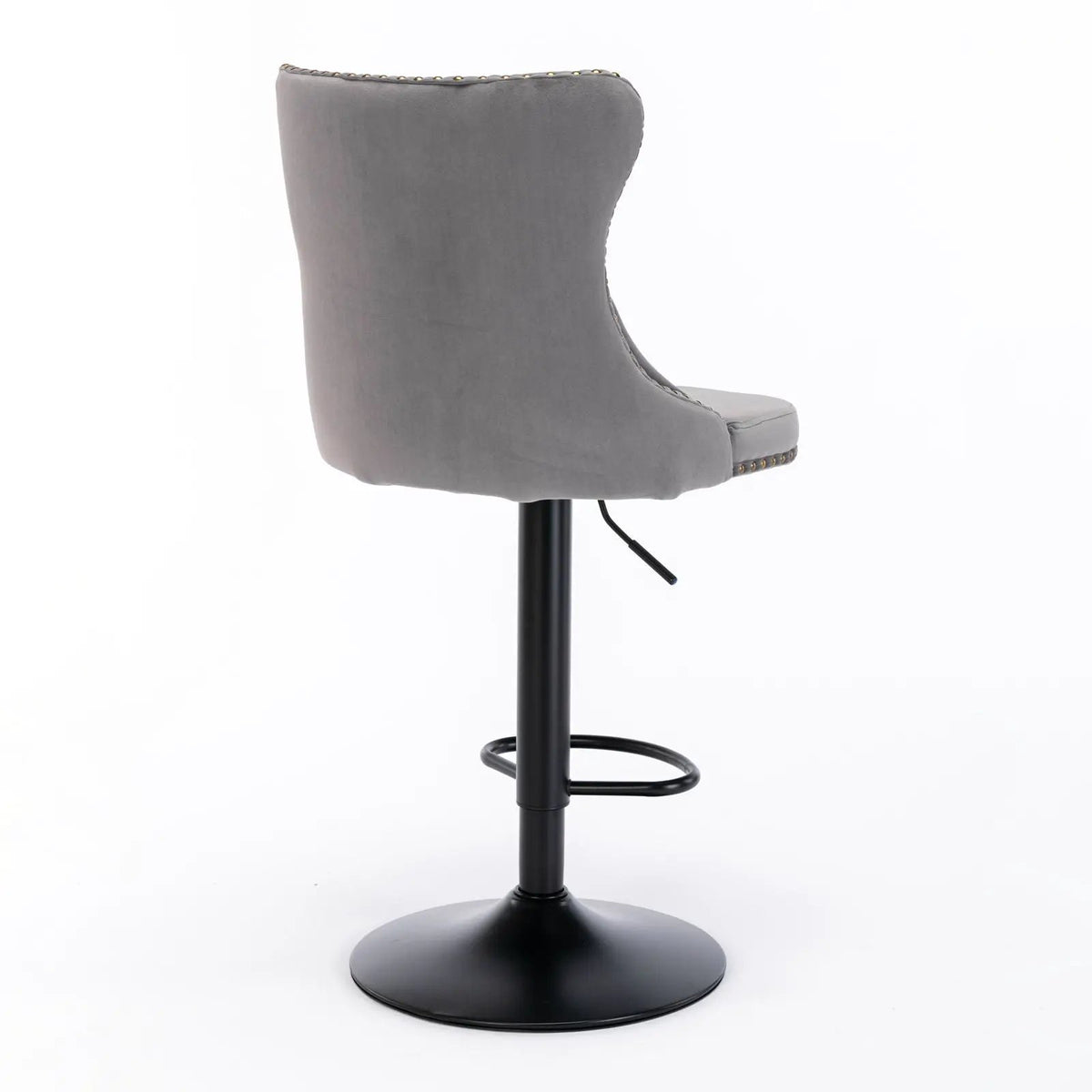 Swivel Barstools | Adjustable Height | Tufted Back With Nailheads | Set of 2