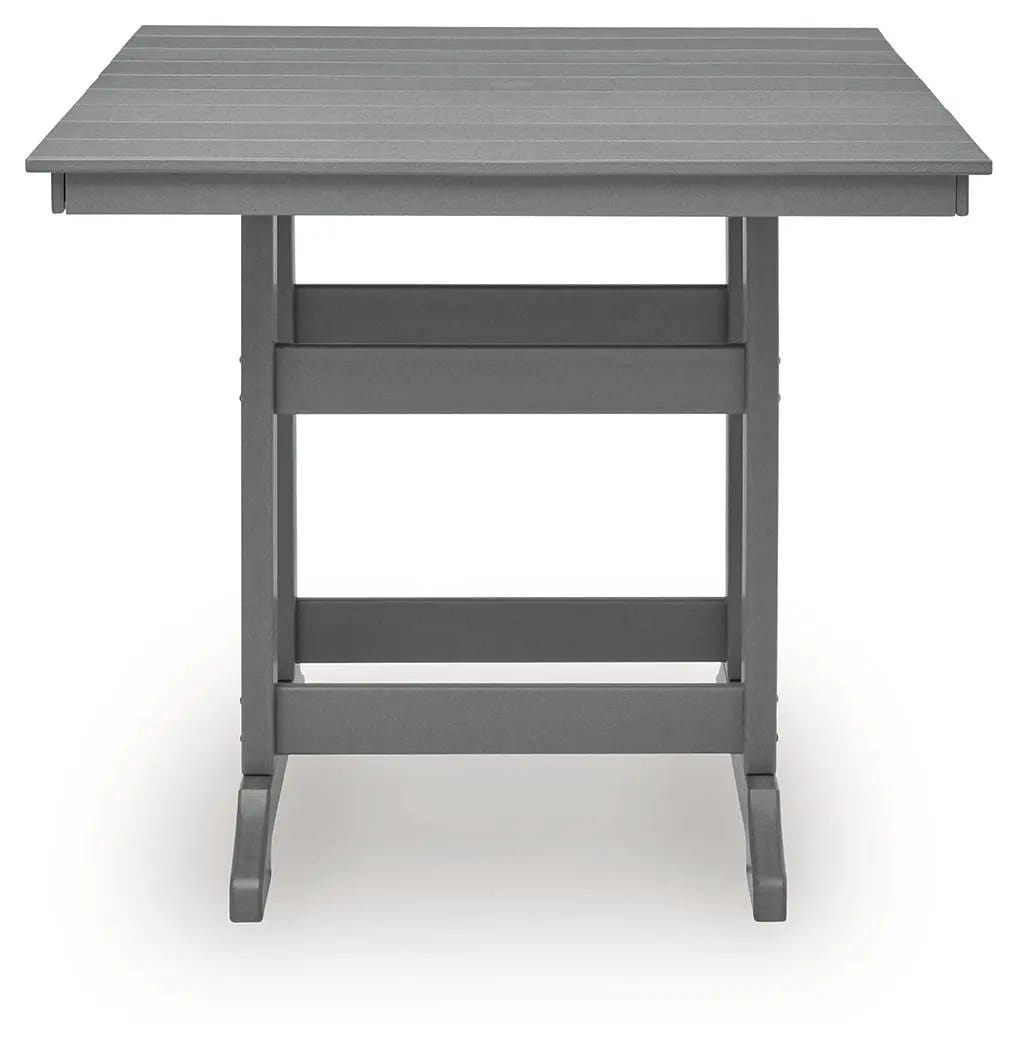 Sanctuary Beach Square Counter Table With Umbrella Option | 42 x 42 x 36.75 in | Stainless Steel & Aluminum | Dark Gray