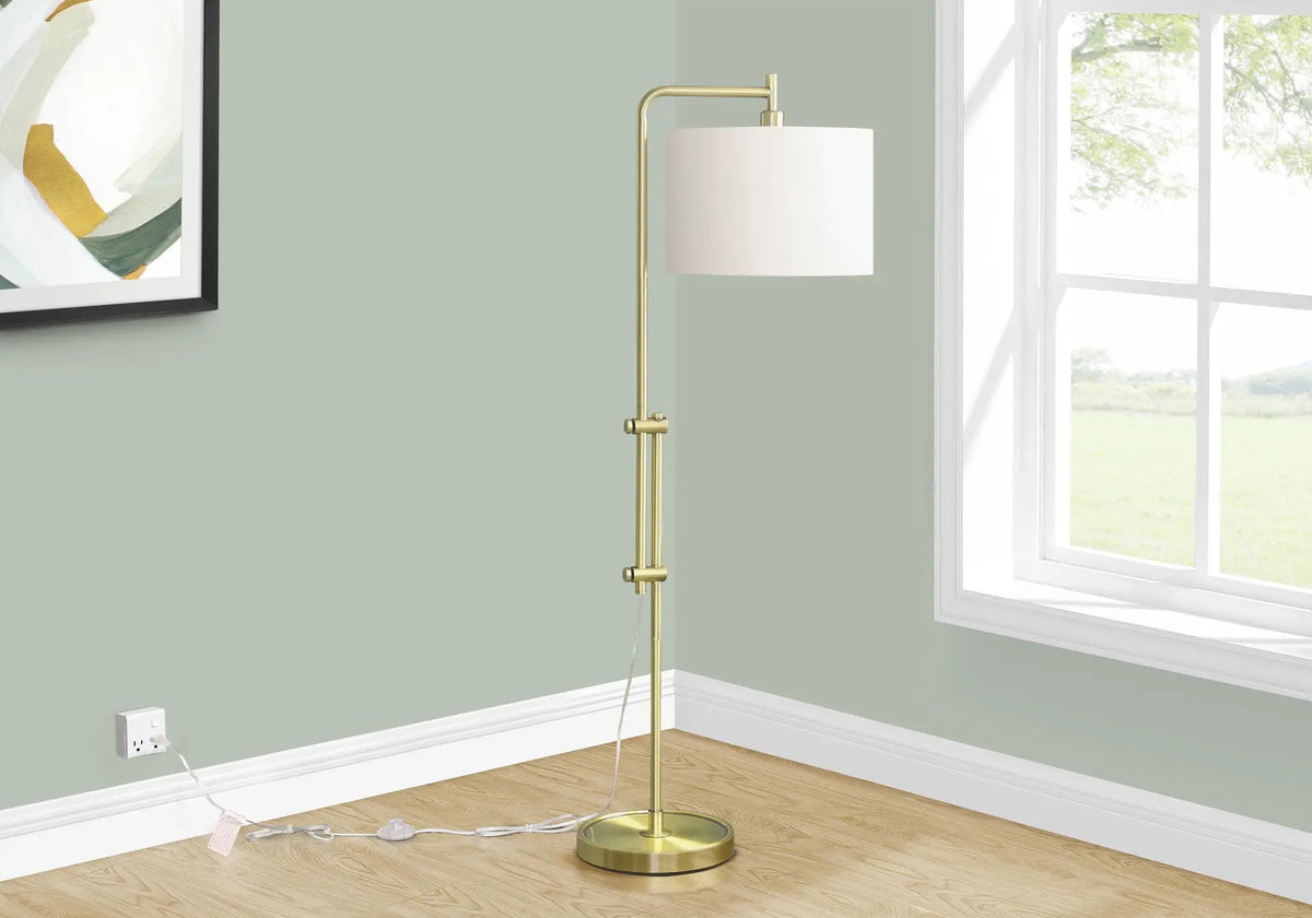 Metal Arc Floor Lamp | 63 Inch Height | Metal Base | 100W Bulb Compatible
