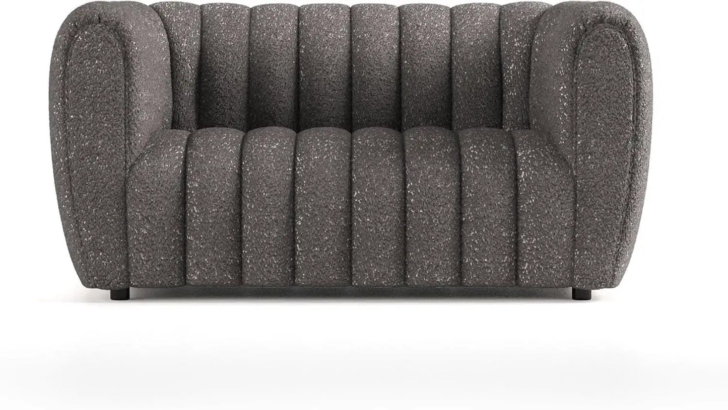 Charcoal Gray Vertical Channel Tufted 3 Piece Sofa Set from PriceLows™