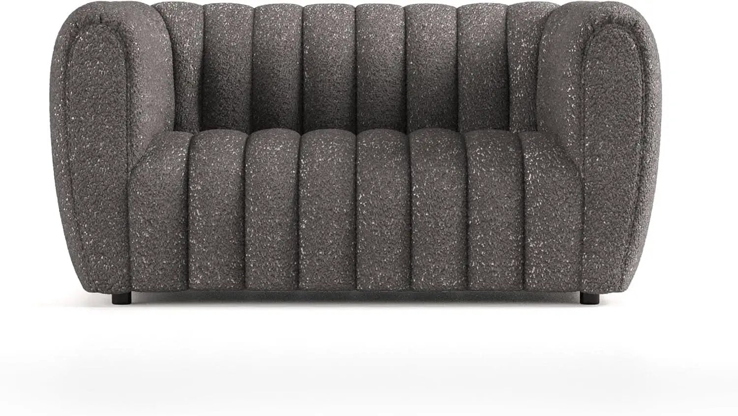 Charcoal Gray Vertical Channel Tufted 3 Piece Sofa Set from PriceLows™