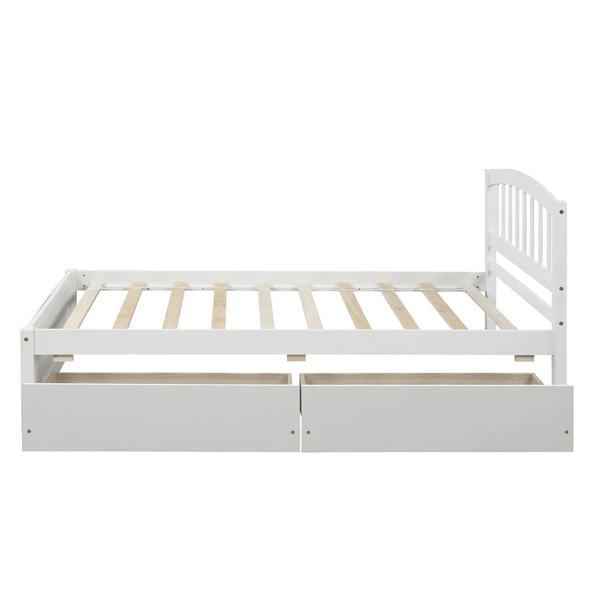 Platform Storage Bed | Wood Frame | Two Drawers | Headboard And Footboard