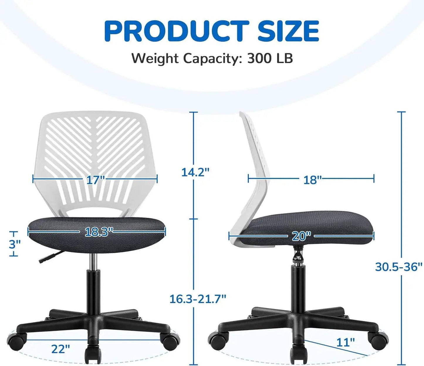 Dark Gray Ergonomic Adjustable Desk Chair Lumbar Support from PriceLows™