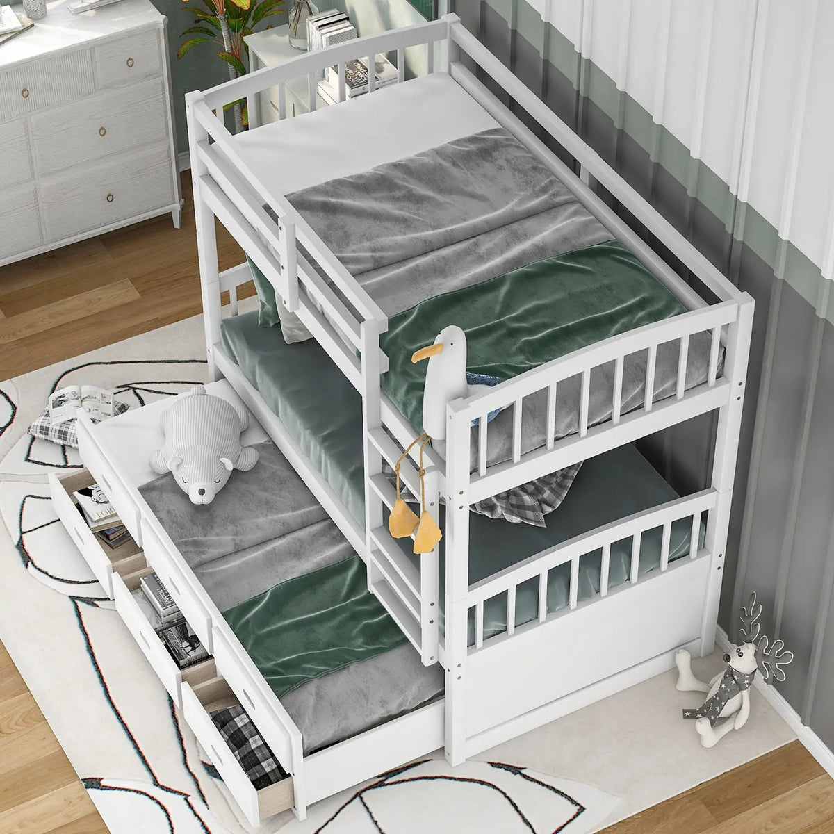 Bunk Bed | Pull Out Trundle | Storage Drawers | Twin Size
