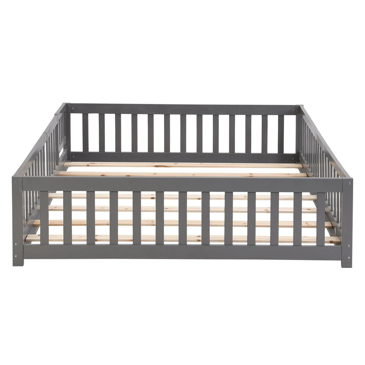 Floor Bed | Solid Wood | Safety Guardrails | Toddler Size