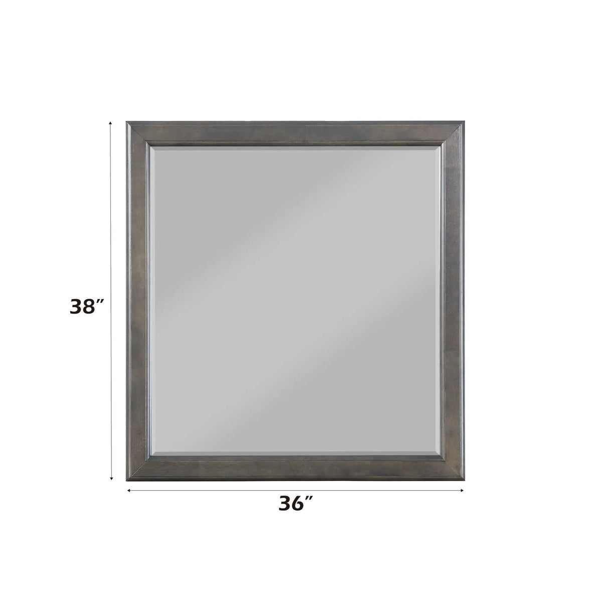 Louis Philippe Bedroom Mirror | Square Design | Rich Finish | Wood Frame With Veneer