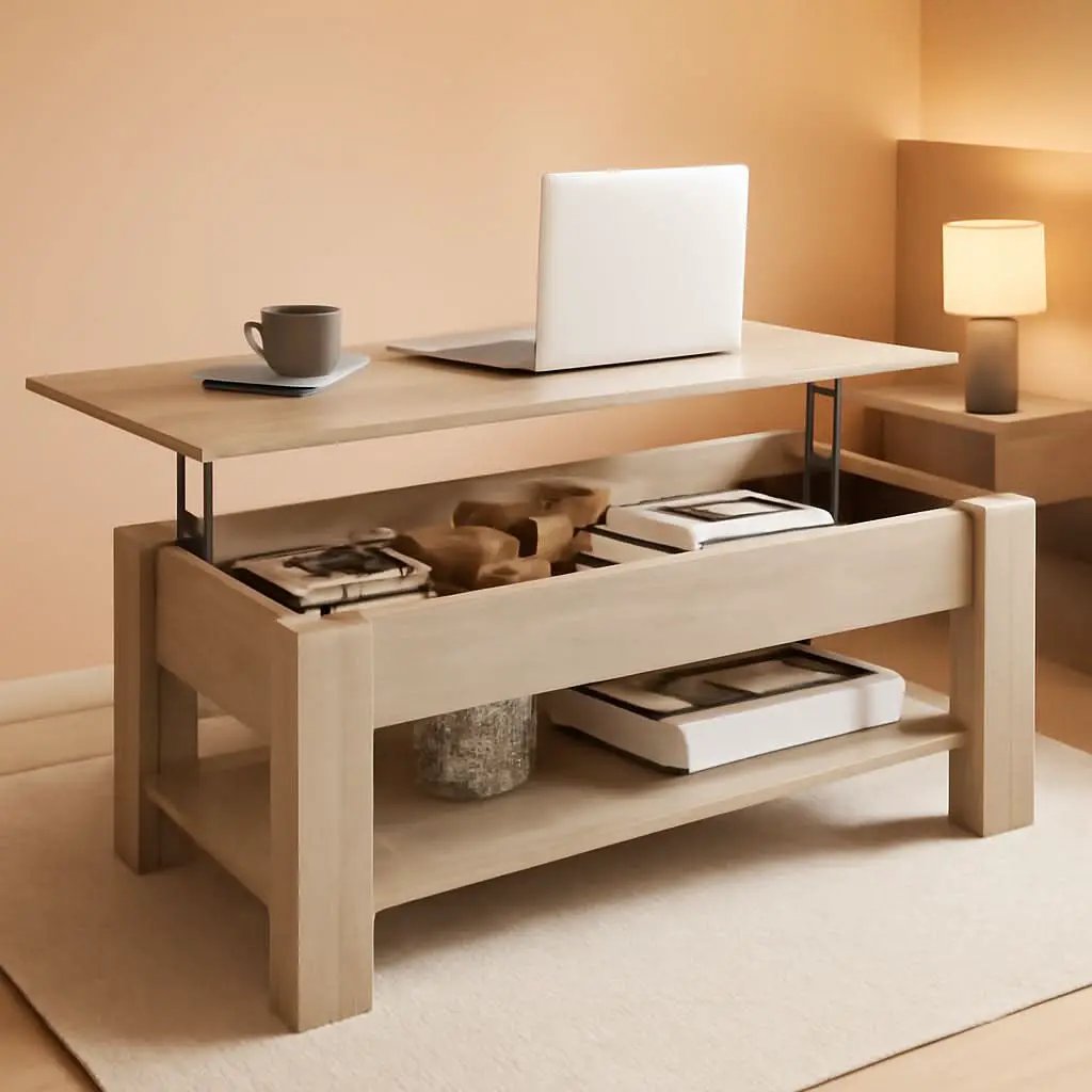 Lift Top Coffee Table With Hidden Compartment Grey from PriceLows™