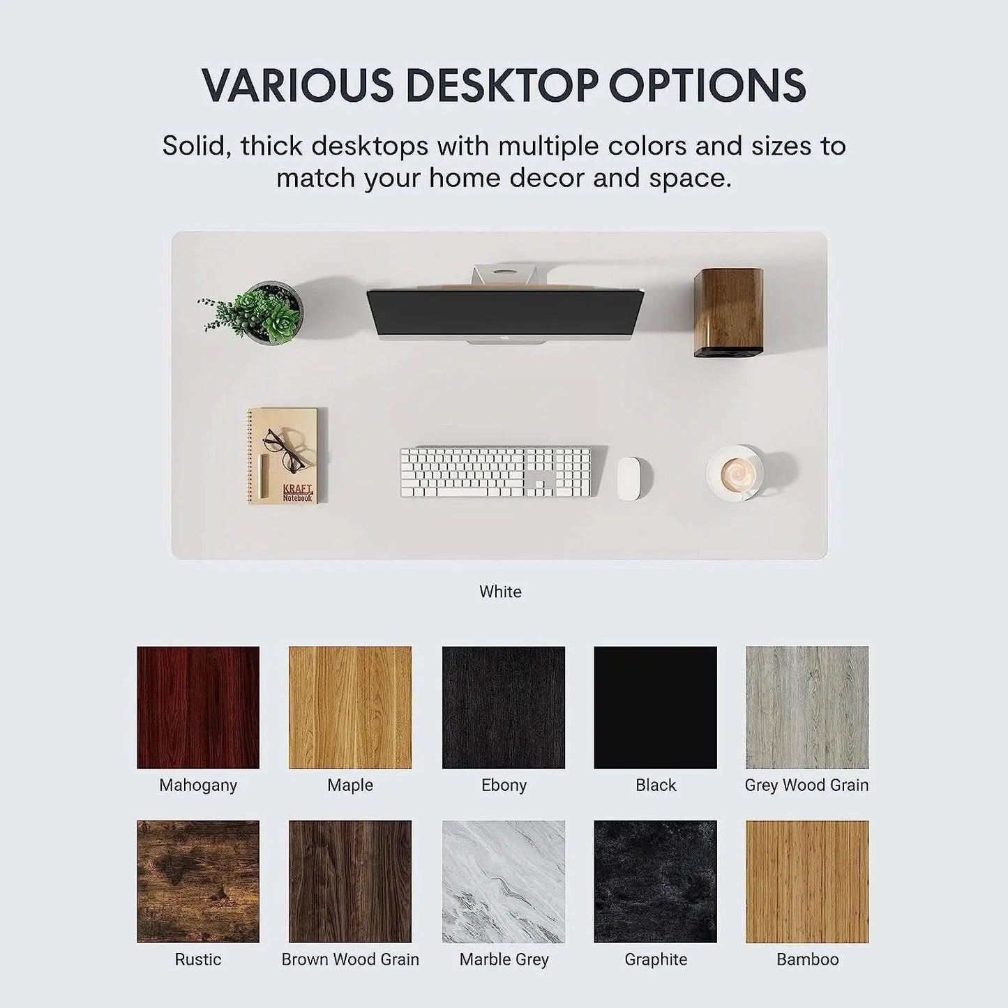 EN1 Electric Standing Desk 48x24 Inches White Frame from PriceLows™