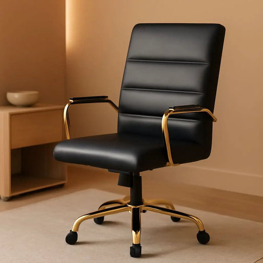 LeatherSoft Mid-Back Office Chair With Adjustable Height from PriceLows™