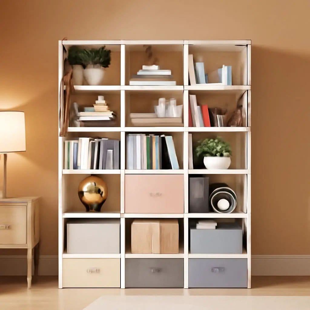 18 Cube Black Bookcase Storage Organizer Tall Metal from PriceLows™