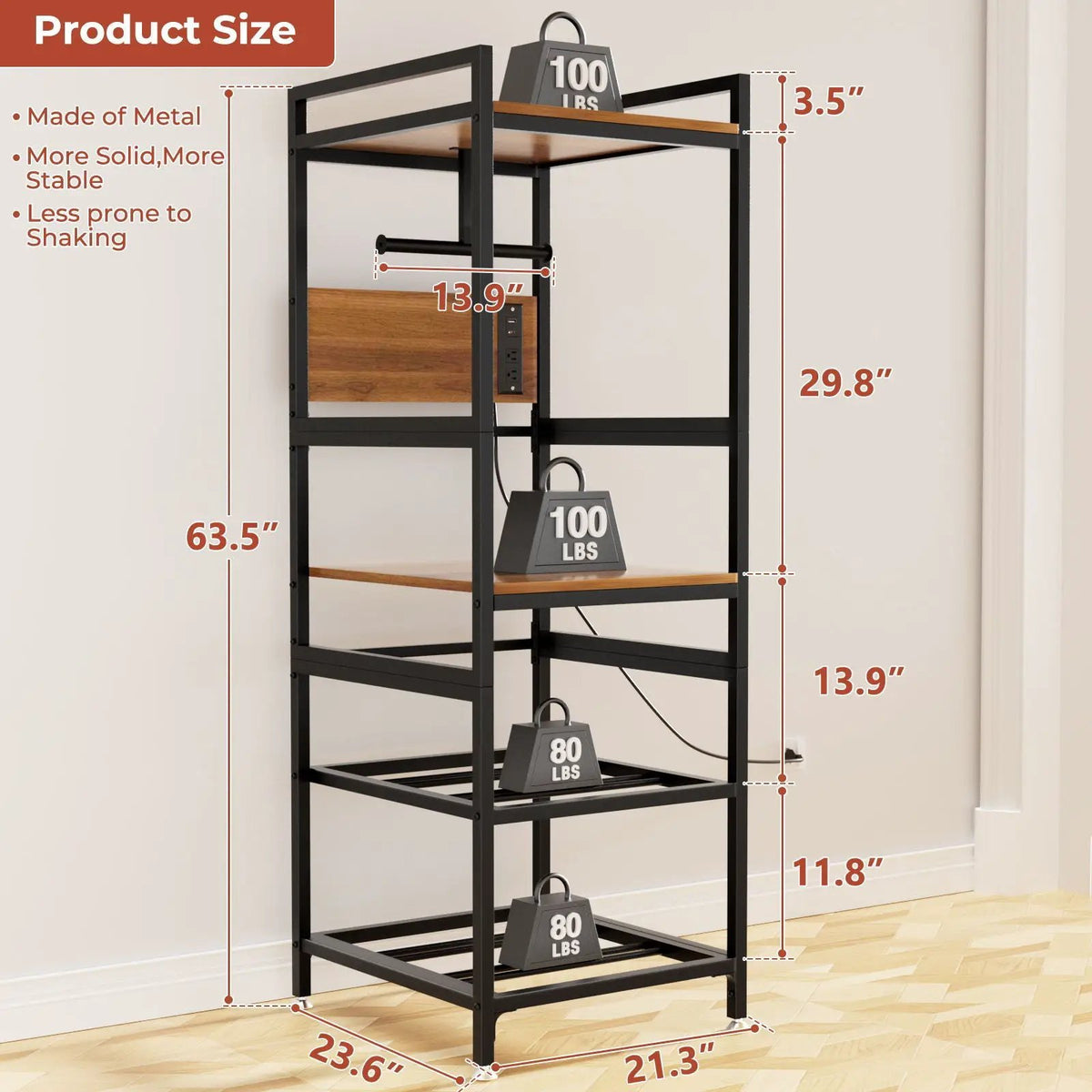 3D Printer Stand | T Type Filament Holder | Power Panel Mount | Black