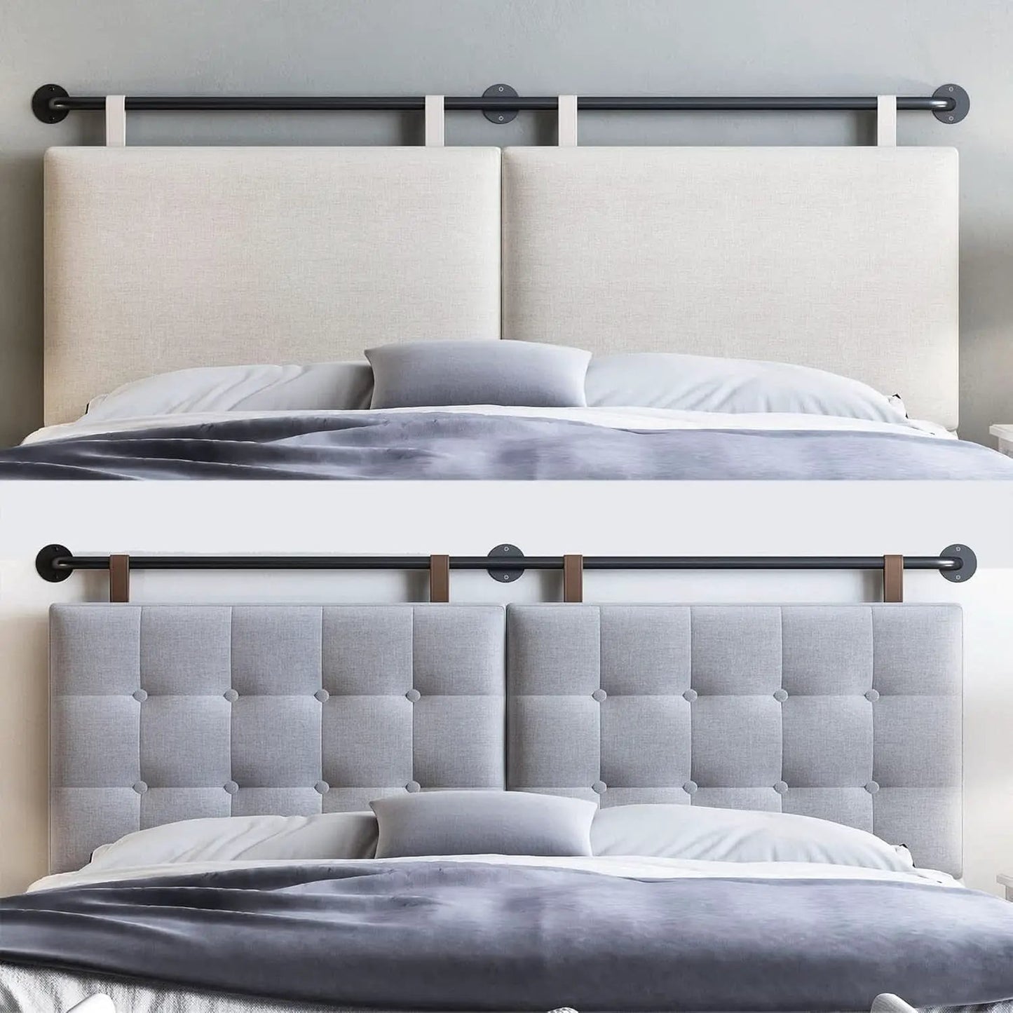 Adjustable Wall Mounted King Size Headboard with Tufting from PriceLows™