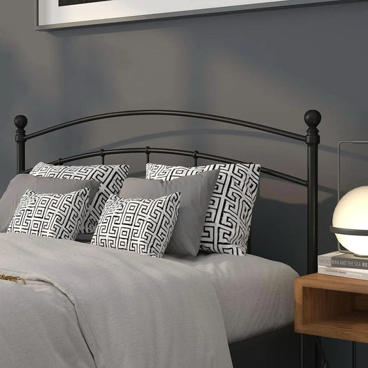 Contemporary Black Metal Queen Size Headboard with Support from PriceLows™