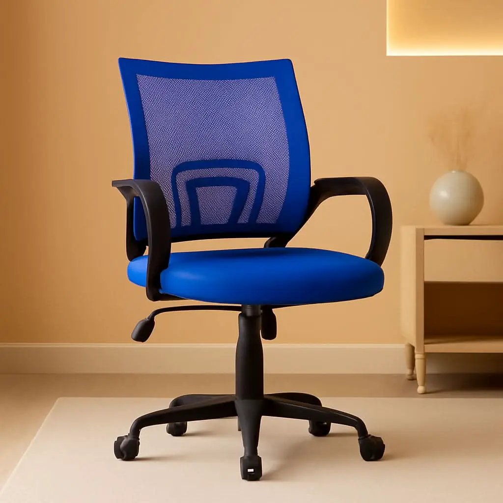 Ergonomic Office Chair With Adjustable Lumbar Support Blue from PriceLows™