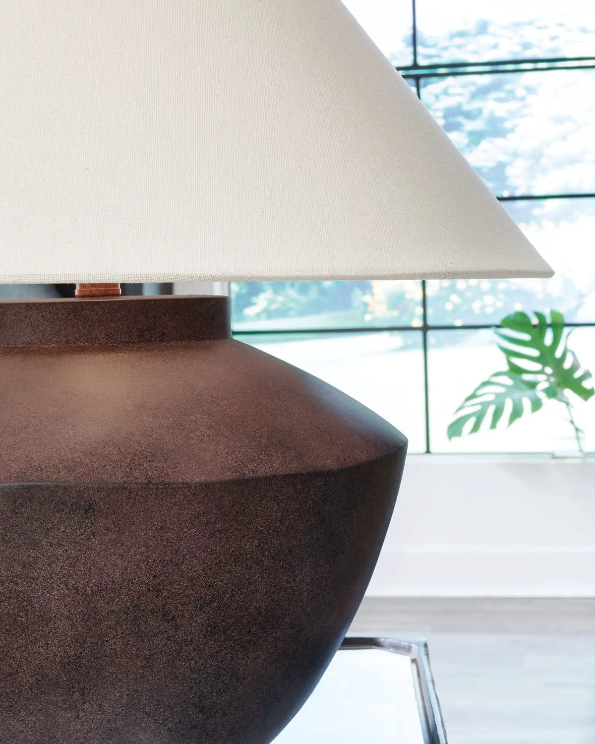 Honsworth Poly Table Lamp | Antique Brown Base | 94 Inch Cord | 22 Inch Height