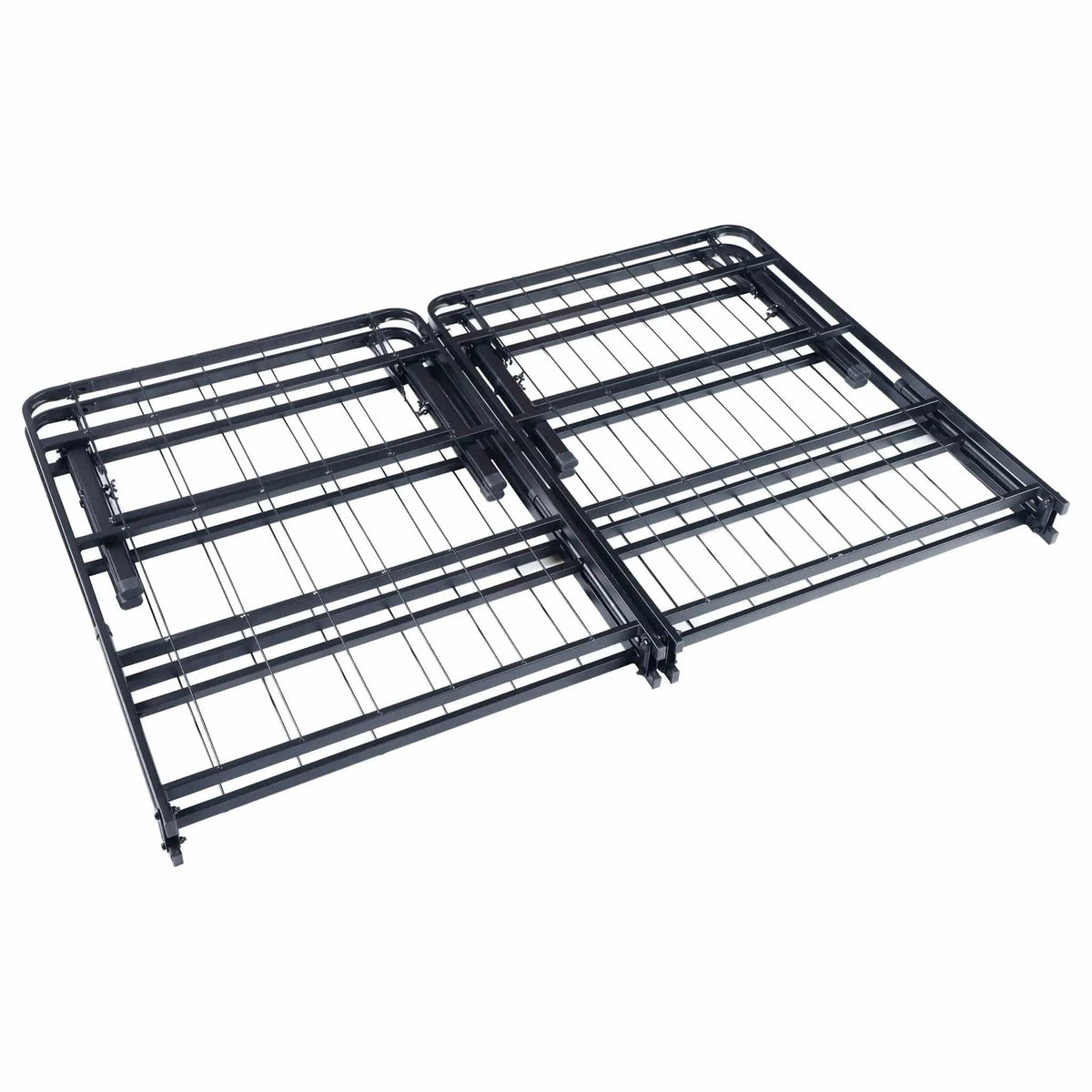 Mabel Metal Eastern King Mattress Support Platform Bed Platform Base | 74.5 x 78 x 16 in | Steel & Metal | Black