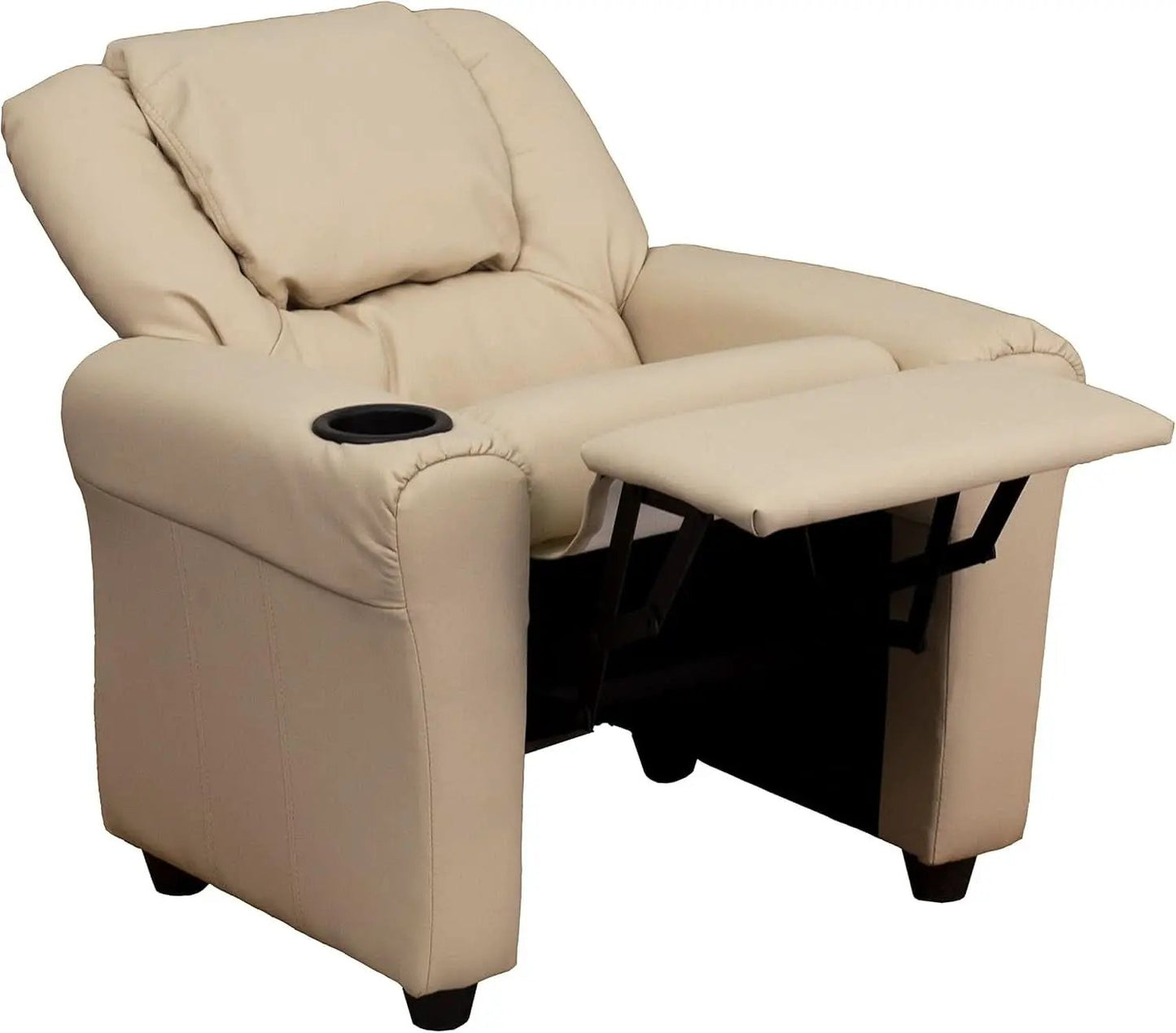 Beige Kids Recliner With Cup Holder For Cozy Seating from PriceLows™