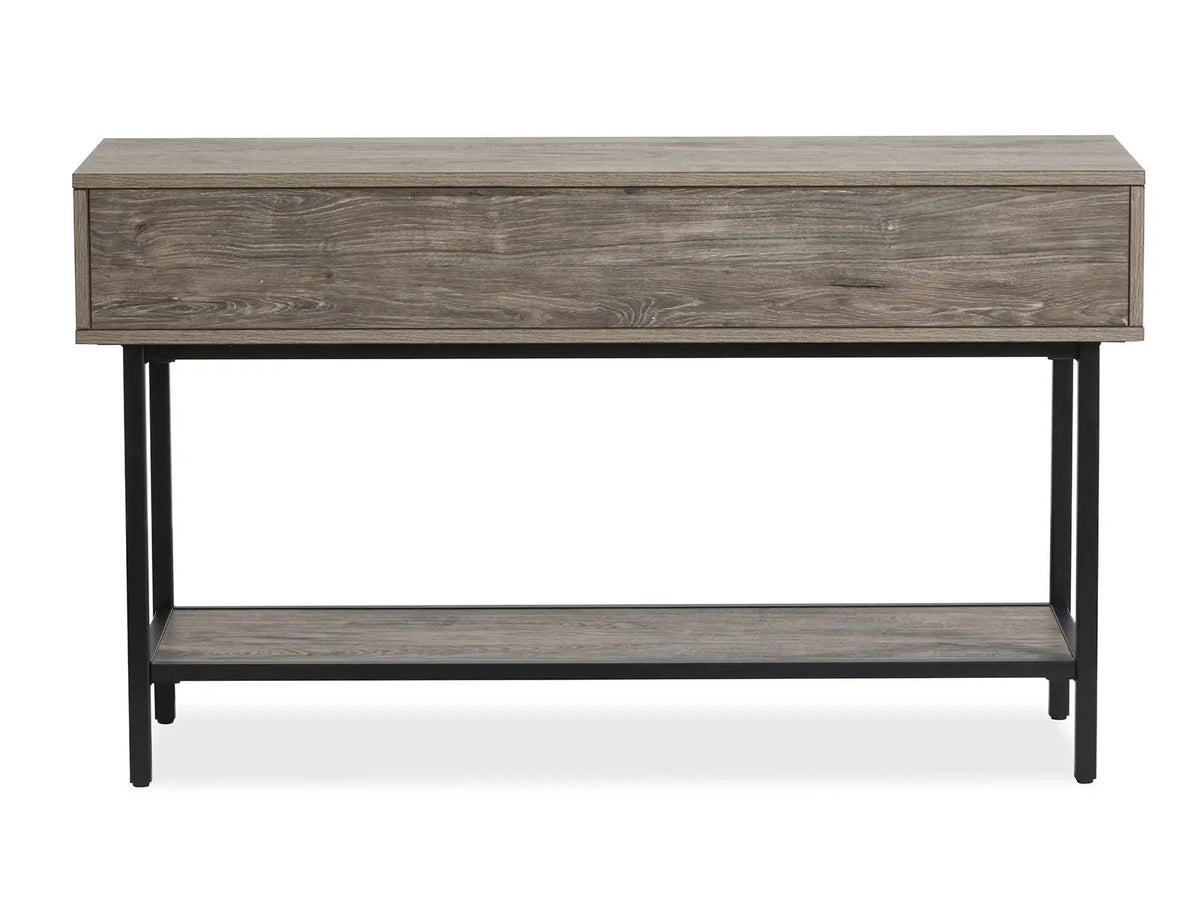 Fenwick Rectangular End Table | Whitetail Brown Finish | Matte Black Metal | Industrial Style