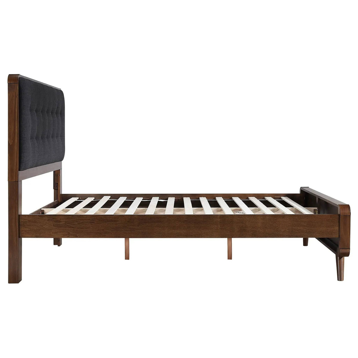 Robyn Wood Queen Platform Bed Dark | 63 x 86.5 x 53.25 in | Engineered Wood & Walnut | Walnut