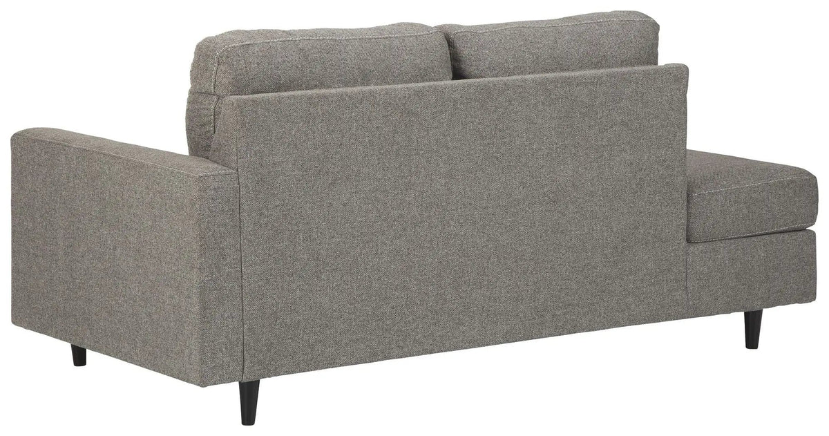 Lyman RAF Corner Chaise | 75 x 37 x 35 in | Wood & Granite | Graphite