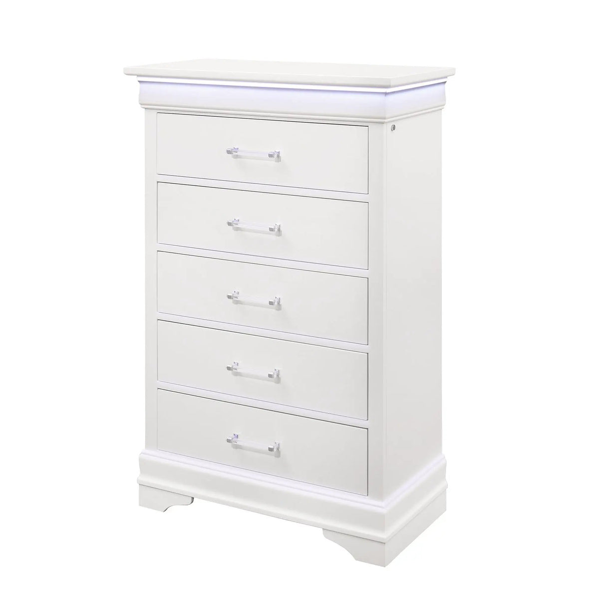 Charlston Accent Chest | LED Lighting | Five Spacious Drawers | Transitional Style