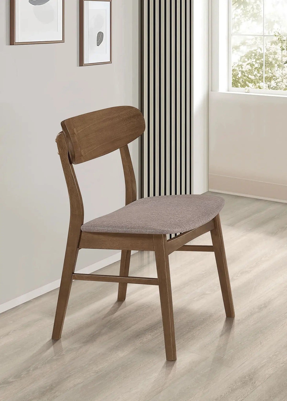 Dortch Dining Side Chair Walnut and Brown (Set of 2) | 18.5 x 21.5 x 30.75 in | Walnut & Wood | Dining Room
