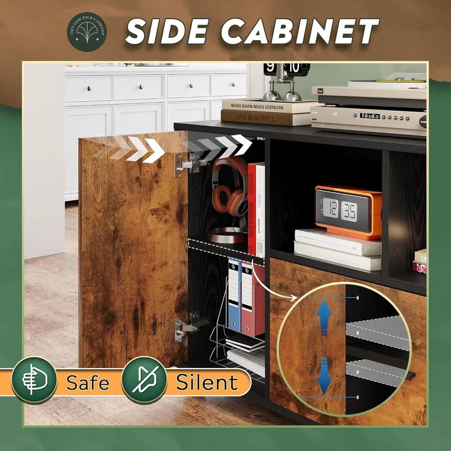 Locking Lateral File Cabinet With Printer Stand System from PriceLows™