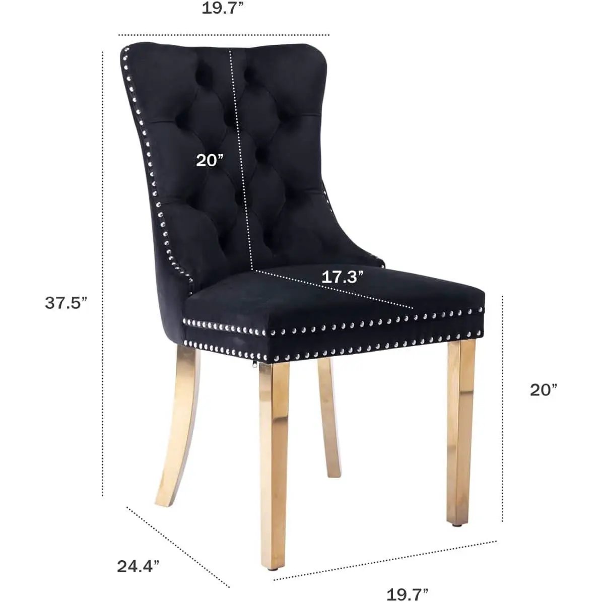 Velvet Wingback Dining Chairs Set Of 6 Mid Century Modern from PriceLows™