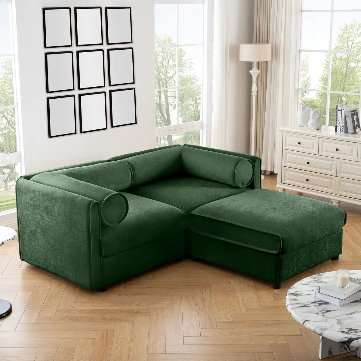 Contemporary Elegant Sofa With Storage And Ottoman 2 Piece Living Room Set | 2 Piece Living Room Set | Living Room Furniture | Living Room