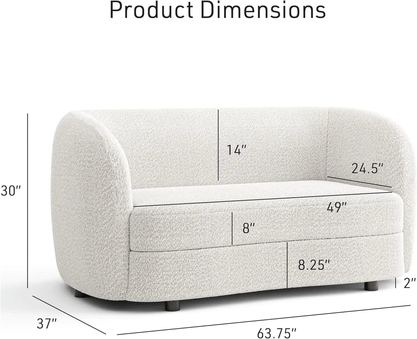 Nimiane Boucle 3 Piece Sofa Set Off White Modern Collection from PriceLows™