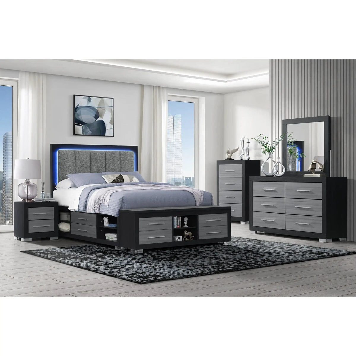 Elsa Mirror With Sleek Frame | 2 Pieces | Solid Wood | Home