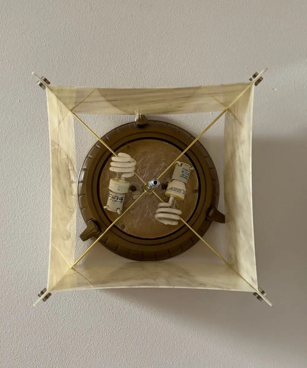 Flush Mount Conversion Kit | 16 Inch Width | Faux Marbled Alabaster Shade