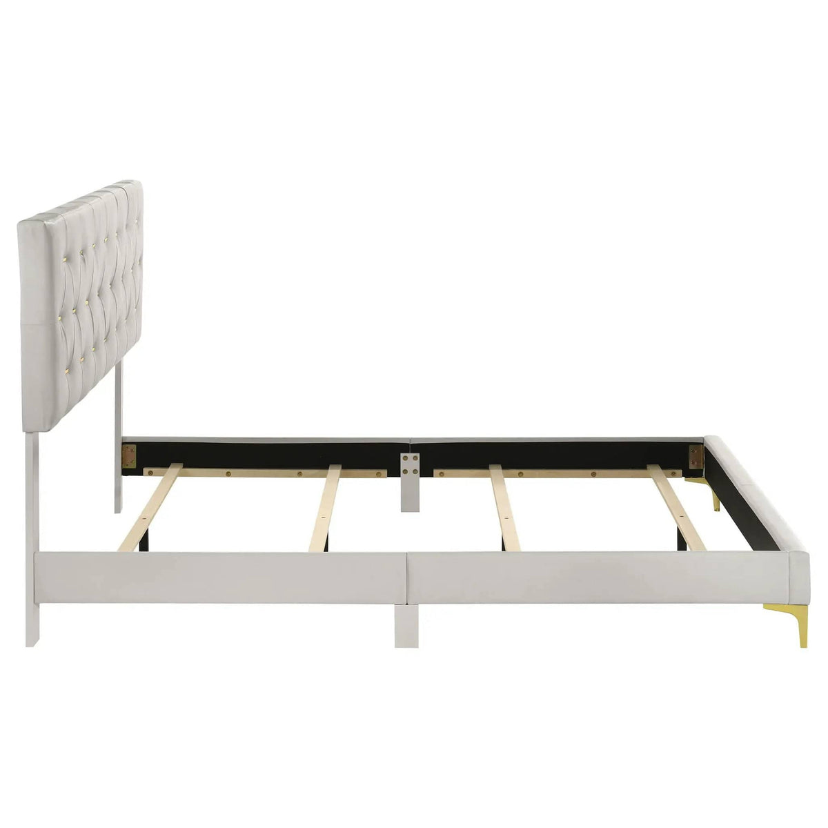 Kendall Upholstered Queen Panel Bed | 64.25 x 87 x 49.25 in | Bedroom Furniture | White