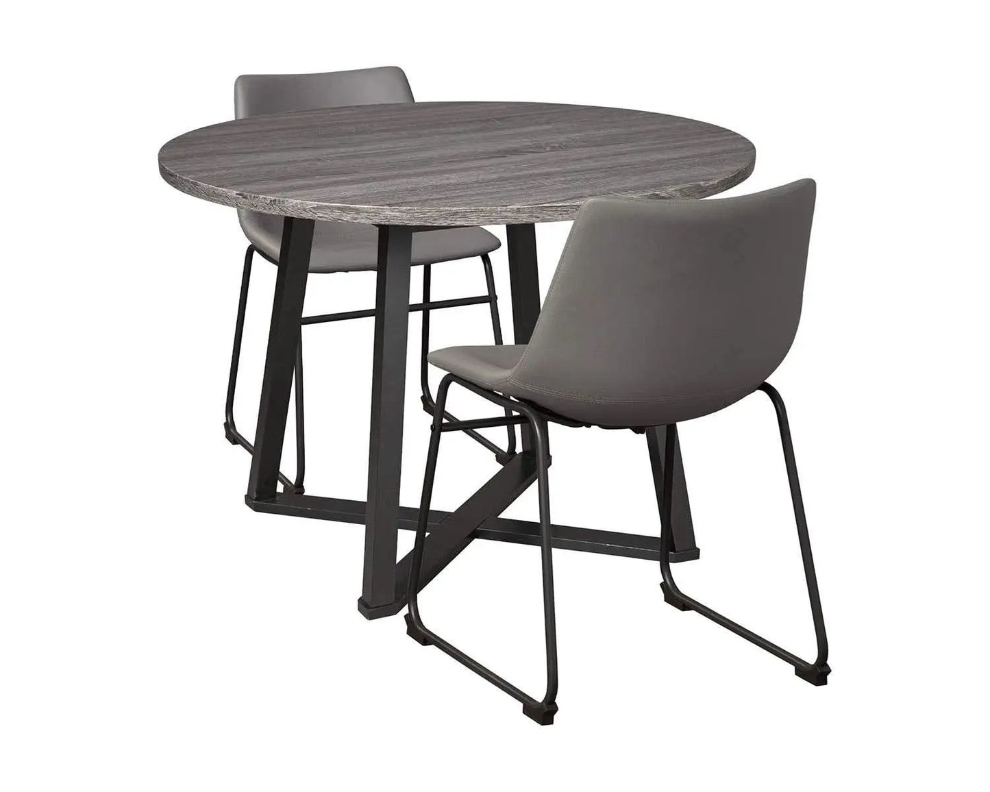 Centiar Mid Century Round Dining Table Gray Metal Legs from PriceLows™