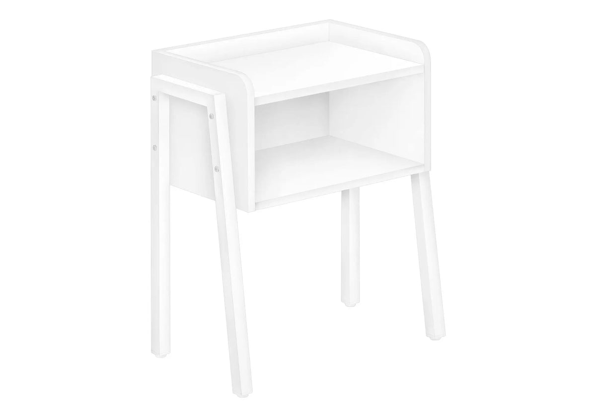 2-Tier Accent Side Table | Rectangular Top | Storage Cubby | Contemporary Design