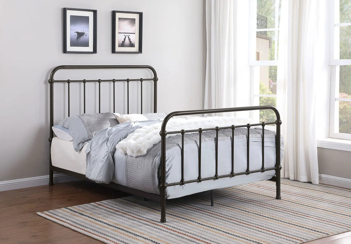 Livingston Metal Full Open Frame Bed Dark | 57.5 x 81.5 x 51.5 in | Metal | Bronze