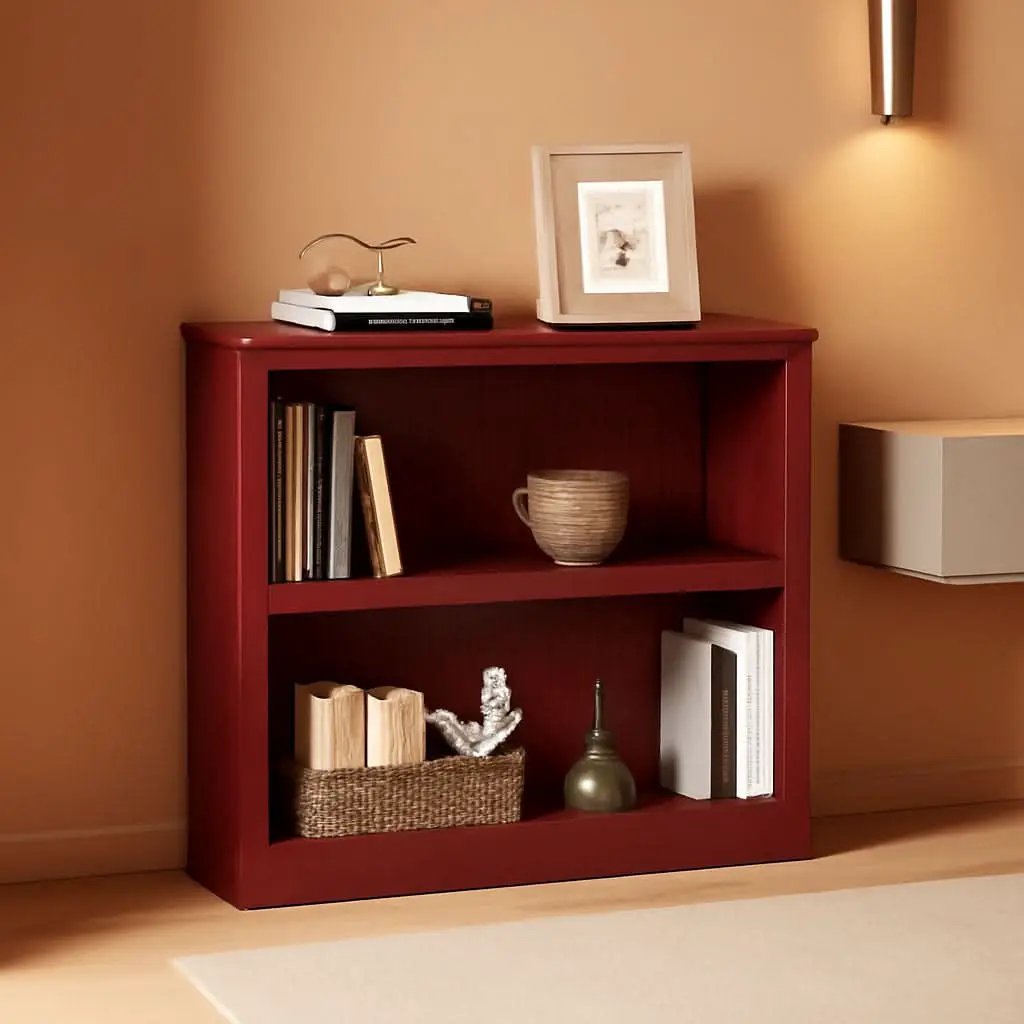 Cherry Wood Bookcase With Adjustable Shelves Home Office from PriceLows™