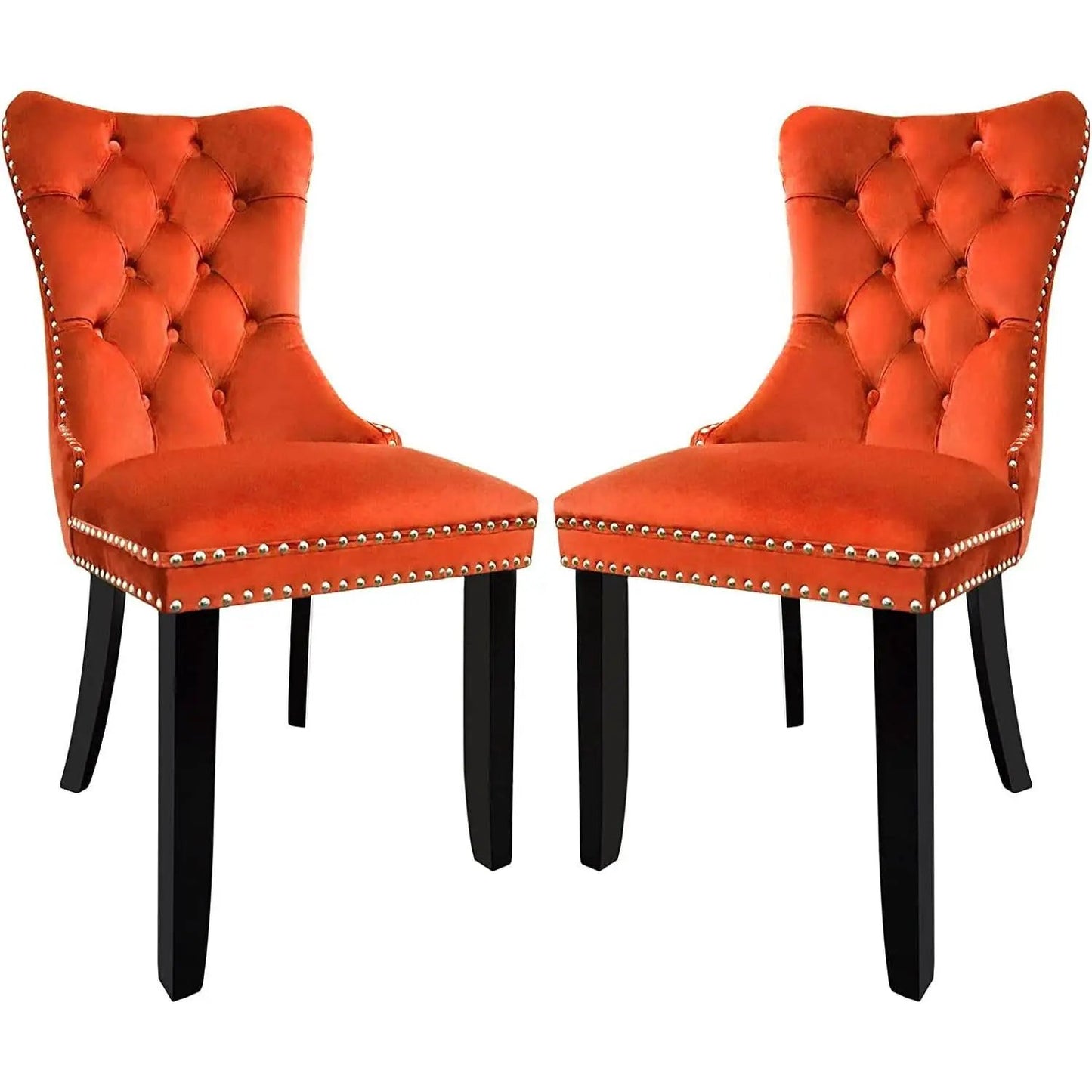Solid Wood Dining Chairs With Nailhead Back Set Of 2 from PriceLows™
